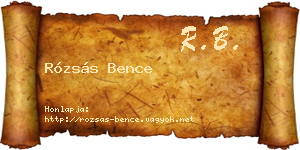 Rózsás Bence névjegykártya